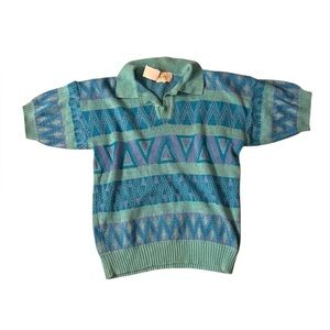Vintage blue short sleeve sweater, medium
